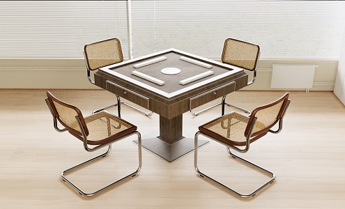 Modern Mahjong Table and Chair Mahjong Table and Chair Combination 3d model