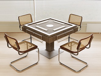 Modern Mahjong Table and Chair Mahjong Table and Chair Combination 3d model