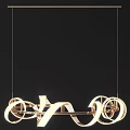 Modern Elegant Chandelier With Spiral Circular Design And Curved Metal Structure