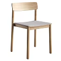 Modern Simple Design Dining Chair With Light Wood Frame And Gray Cushion