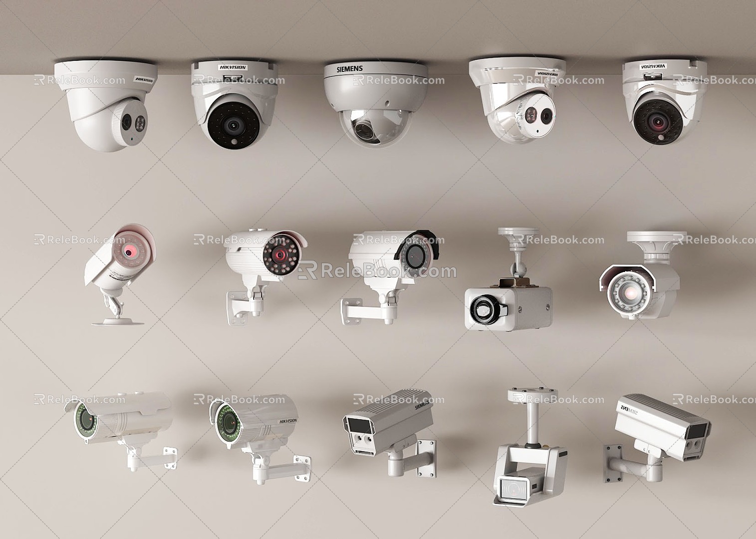 Security surveillance camera camera combination 3d model