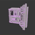 Industrial Architectural Model With Metal Frame Structure And Support Beams