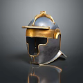 Historical Roman Helmet For Ancient Warrior Metallic Design With Gold Accents