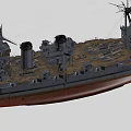 Detailed Warship 3D Model Featuring Turrets Hull Superstructure And Deck Details 3d model