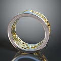 Luxury Gold Silver Filigree Ring With Intricate Decorative Design Details