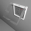 Modern Switch Panel With Transparent Protective Cover Mounted On Gray Wall 3d model