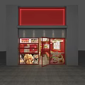 Modern Restaurant Interior Design With Red Seats Wooden Walls And Display Cases