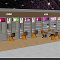 Hairdressing Beauty Exhibition Booth Interior With Display Cabinets Products And Consultation Seating Area