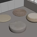 Round Floor Cushions With Diverse Textures In Modern Minimalist Room