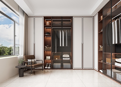 New Chinese Cloakroom Wardrobe 3d model