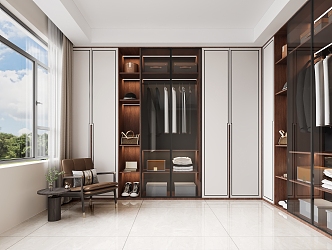 New Chinese Cloakroom Wardrobe 3d model