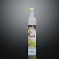 Elegant Wine Bottle and Glasses with Coco Fizz Label on Black Background
