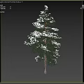Snow Covered Pine Tree Decorative Ornament Set For Home Decor 3d model