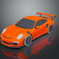 Orange Sports Car With Rear Spoiler Vibrant Color And Sleek Design