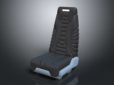 Modern Dark Leisure Chair With Striped Pattern On Backrest And White Base 3d model