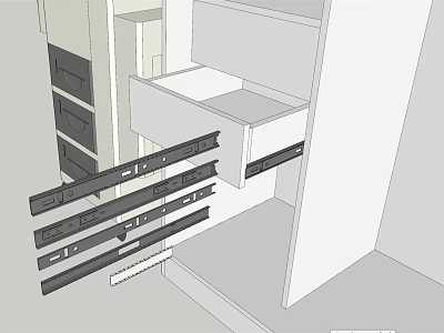 Kitchen Drawer Slides Installation Structure For Modern Cabinets With Smooth Gliding Mechanism 3d model