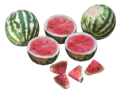 Watermelon Fruit Watermelon Skin Watermelon Meat 3d model Watermelon Fruit Watermelon Skin Watermelon Meat 3d model