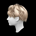 Game and Movie Character 3D Head Model With Blonde Short Layered Hair and White Face