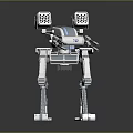 Game Movie Character Robot With Blue White Mechanical Structure Top Sensors And Sci Fi Design