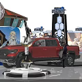 Genshin Impact Theme Exhibition Booth Design With Blue White Decor And Character Stands