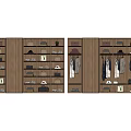 Wooden Wardrobe With Multiple Compartments Hanging Rods Shelves And Drawers For Clothes Hats And Bags