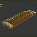 Traditional Wooden Chinese Zither Musical Instrument With Brown Strings And Bridges