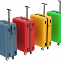 Vibrant Hard shell Luggage Set With Telescopic Handles Wheels And Assorted Colors Blue Red Yellow Green