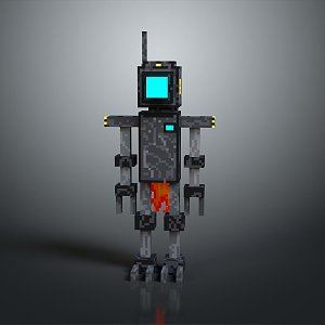 Robot Assistant Small Robot Butler Robot Butler Figure Game Figure 3d model