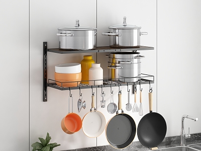 Cookware Rack Kitchen Storage Rack Wall Hanging Storage Rack Cookware Kitchen Supplies Washing Table model