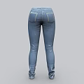 Slim Fit Blue Denim Jeans With High Waist And Front Pockets Design