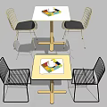 Modern Outdoor Table With Wooden Top And Metal Frame Chairs Featuring Colorful Tray