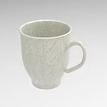 Minimalist White Ceramic Mug With Textured Surface And Comfortable Handle 3d model
