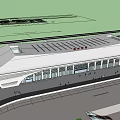 Modern Nanchong North Railway Station Building With Large Roof Glass Curtain Walls And Entrance Area