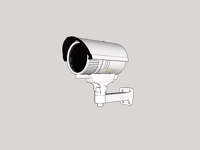 Wall Mounted Surveillance Camera With Sturdy Bracket For Security Monitoring Outdoor And Indoor Use 3d model