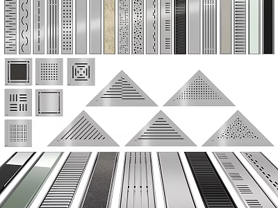 Stainless Steel Bathroom Drain Covers With Modern Patterns And Various Shapes 3d model