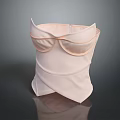 Women's Light Pink Fashionable Corset With Cross Wrap Design And Cup Structure