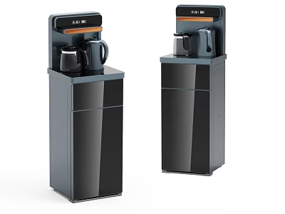 Modern Vertical Household Water Dispenser With Storage Cabinet And Kettle 3d model