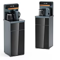 Modern Vertical Household Water Dispenser With Storage Cabinet And Kettle