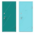 Modern Swing Doors With Different Colors And Minimalist Design 3d model