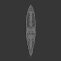 Detailed Large Scale Battleship Model Featuring Gray Hull Red Bottom Tall Superstructure And Multiple Turrets 3d model
