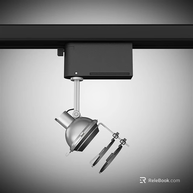 Modern Adjustable Metal Downlight Spotlight with Ceiling Mount Bracket and Sleek Design 3d model 