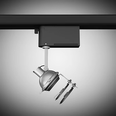 Modern Adjustable Metal Downlight Spotlight with Ceiling Mount Bracket and Sleek Design 3d model