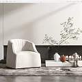 Modern single sofa 3d model