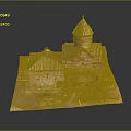 Ancient Church Architecture With Spire Dome Brick Structure Tile Roof And Ruined Sections