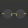 Modern Design Eyeglasses With Round Clear Lenses Red And Gold Temples And Surface Reflection