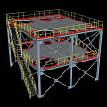 Durable Industrial Equipment Multi Layer Metal Platform With Safety Guardrails And Staircase