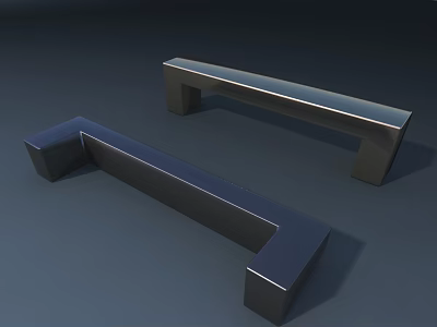 Sleek Modern Metal Rectangular Furniture Cabinet Handles With Smooth Finish 3d model