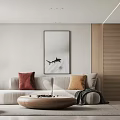 Modern Living And Dining Room Interior Design With Dining Table Chairs And Decorative Shelves