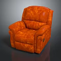 Orange Leather Single Sofa Modern Stylish Comfortable Living Room Furniture