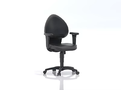 Adjustable Black Office Chair With Armrests Wheeled Base And Ergonomic Design 3d model